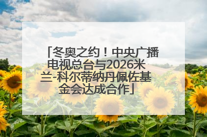 冬奥之约！中央广播电视总台与2026米兰-科尔蒂纳丹佩佐基金会达成合作