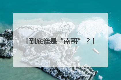 到底谁是“南哥”？