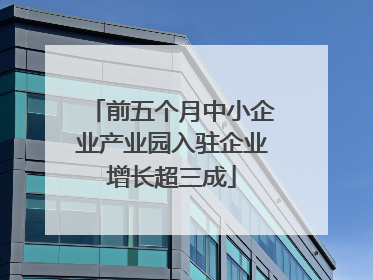前五个月中小企业产业园入驻企业增长超三成