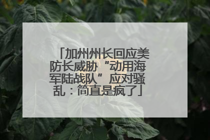 加州州长回应美防长威胁“动用海军陆战队”应对骚乱：简直是疯了