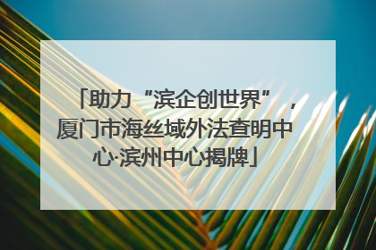 助力“滨企创世界”，厦门市海丝域外法查明中心·滨州中心揭牌