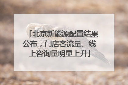 北京新能源配置结果公布，门店客流量、线上咨询量明显上升