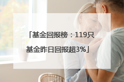 基金回报榜：119只基金昨日回报超3%