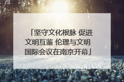 坚守文化根脉 促进文明互鉴 伦理与文明国际会议在南京开幕