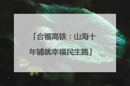 合福高铁：山海十年铺就幸福民生路