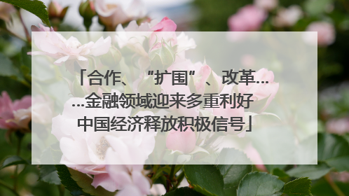 合作、“扩围”、改革……金融领域迎来多重利好 中国经济释放积极信号
