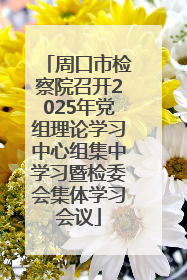 周口市检察院召开2025年党组理论学习中心组集中学习暨检委会集体学习会议