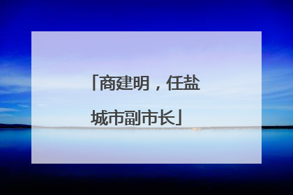 商建明，任盐城市副市长