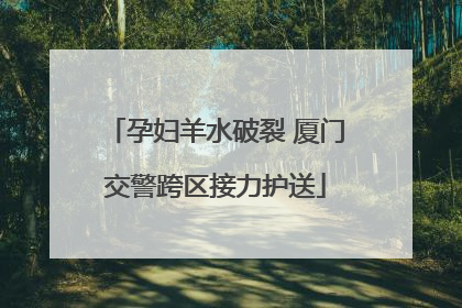 孕妇羊水破裂 厦门交警跨区接力护送