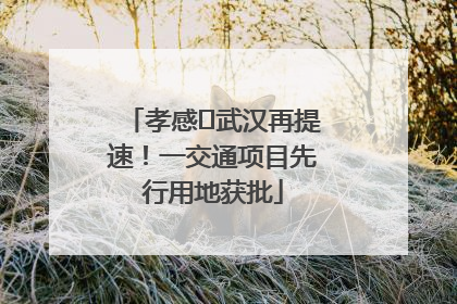 孝感⇋武汉再提速！一交通项目先行用地获批