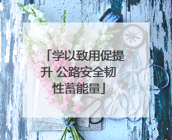 学以致用促提升 公路安全韧性蓄能量