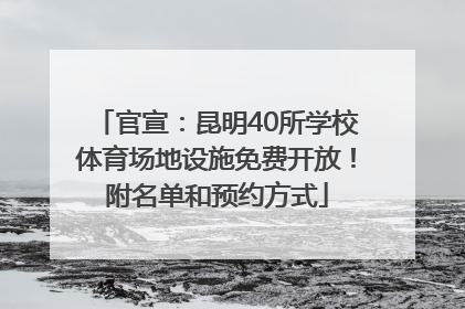 官宣：昆明40所学校体育场地设施免费开放！附名单和预约方式