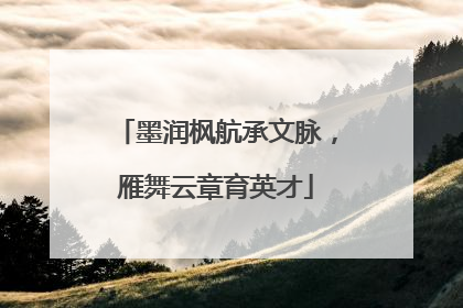 墨润枫航承文脉，雁舞云章育英才