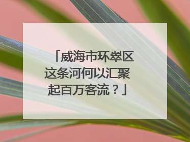 威海市环翠区这条河何以汇聚起百万客流？