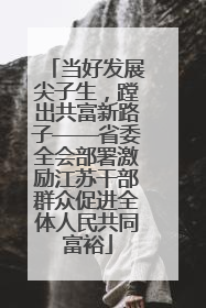 当好发展尖子生，蹚出共富新路子——省委全会部署激励江苏干部群众促进全体人民共同富裕