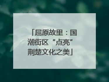 屈原故里：国潮街区“点亮”荆楚文化之美
