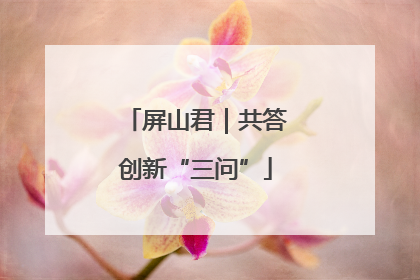 屏山君｜共答创新“三问”