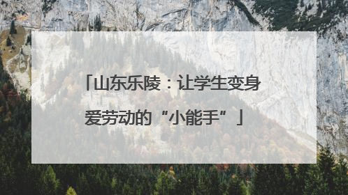 山东乐陵：让学生变身爱劳动的“小能手”