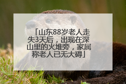 山东88岁老人走失3天后，出现在深山里的火堆旁，家属称老人已无大碍