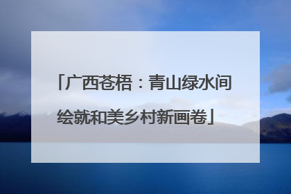 广西苍梧：青山绿水间绘就和美乡村新画卷