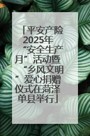 平安产险2025年“安全生产月”活动暨“乡风文明”爱心捐赠仪式在菏泽单县举行