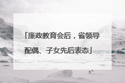 廉政教育会后，省领导配偶、子女先后表态