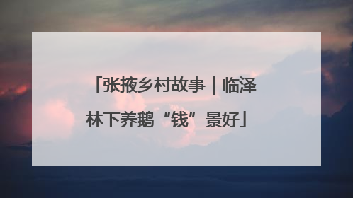 张掖乡村故事｜临泽林下养鹅“钱”景好