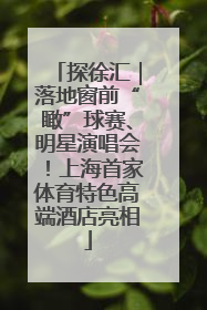 探徐汇｜落地窗前“瞰”球赛、明星演唱会！上海首家体育特色高端酒店亮相