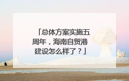 总体方案实施五周年，海南自贸港建设怎么样了？