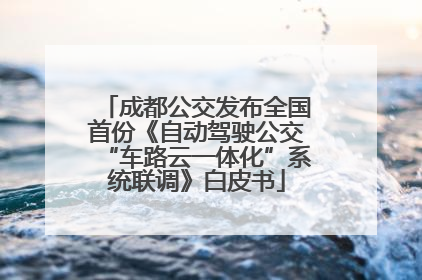 成都公交发布全国首份《自动驾驶公交“车路云一体化”系统联调》白皮书