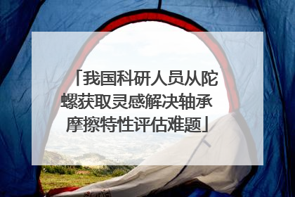 我国科研人员从陀螺获取灵感解决轴承摩擦特性评估难题