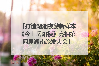 打造湖湘夜游新样本《今上岳阳楼》亮相第四届湖南旅发大会