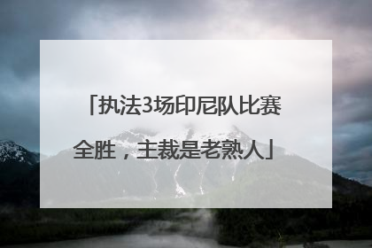 执法3场印尼队比赛全胜，主裁是老熟人