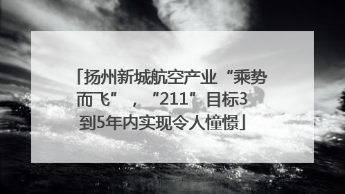 扬州新城航空产业“乘势而飞”，“211”目标3到5年内实现令人憧憬