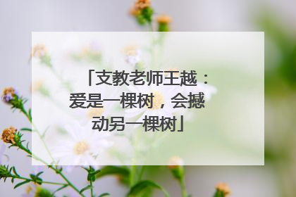 支教老师王越：爱是一棵树，会撼动另一棵树