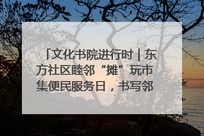 文化书院进行时｜东方社区睦邻“摊”玩市集便民服务日，书写邻里共生新篇章