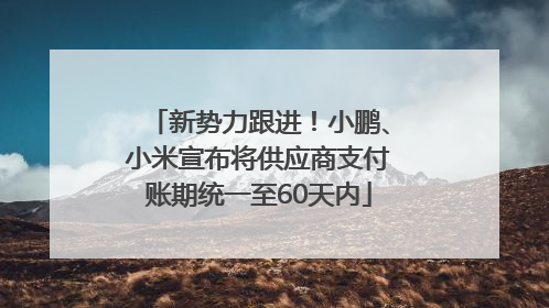 新势力跟进！小鹏、小米宣布将供应商支付账期统一至60天内