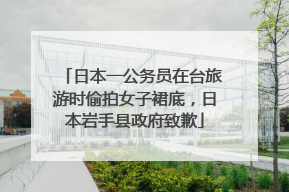 日本一公务员在台旅游时偷拍女子裙底，日本岩手县政府致歉
