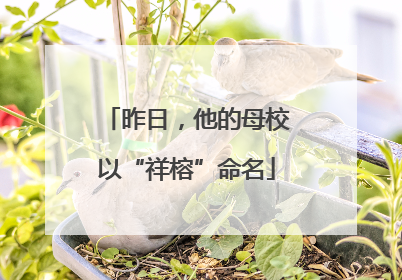 昨日，他的母校以“祥榕”命名