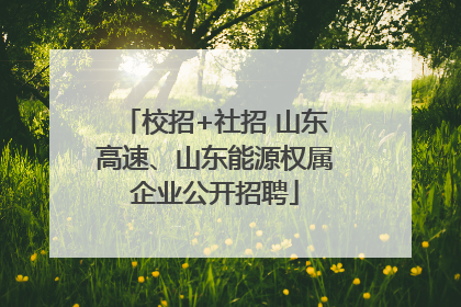 校招+社招 山东高速、山东能源权属企业公开招聘