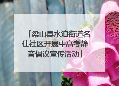 梁山县水泊街道名仕社区开展中高考静音倡议宣传活动