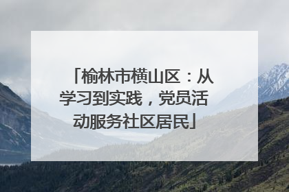 榆林市横山区：从学习到实践，党员活动服务社区居民