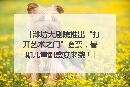 潍坊大剧院推出“打开艺术之门”套票，暑期儿童剧盛宴来袭！