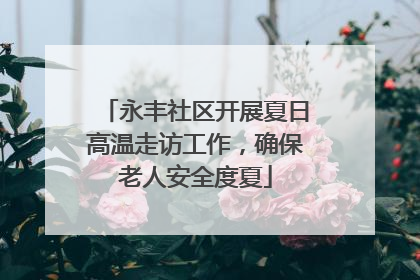 永丰社区开展夏日高温走访工作，确保老人安全度夏