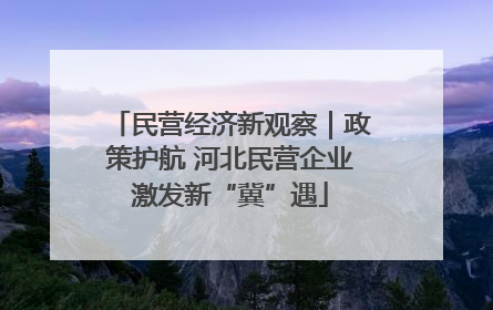 民营经济新观察｜政策护航 河北民营企业激发新“冀”遇