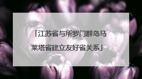 江苏省与所罗门群岛马莱塔省建立友好省关系