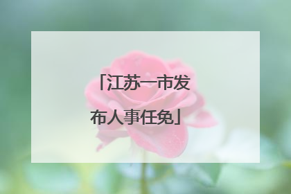 江苏一市发布人事任免