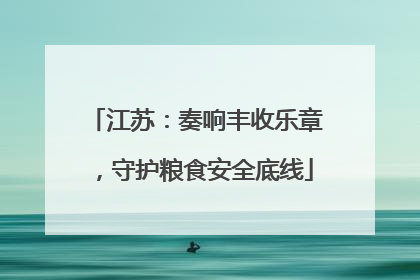 江苏：奏响丰收乐章，守护粮食安全底线