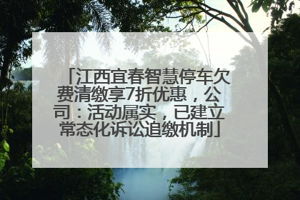 江西宜春智慧停车欠费清缴享7折优惠，公司：活动属实，已建立常态化诉讼追缴机制