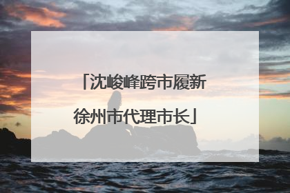 沈峻峰跨市履新徐州市代理市长